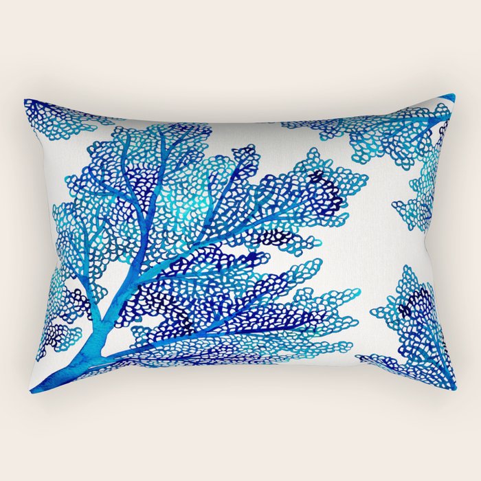 Sea Fan Coral - Blue OmbrÃ© Rectangular Pillow Gallery Image 1