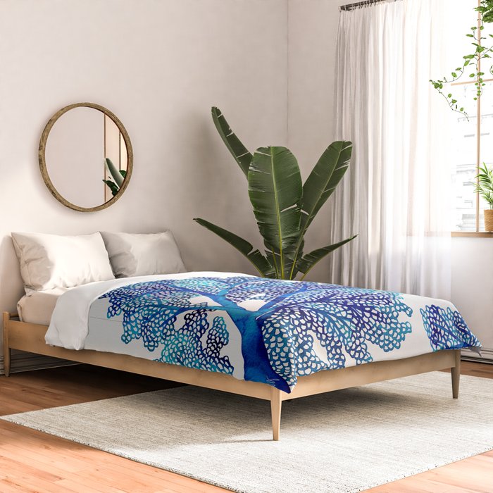 Sea Fan Coral - Blue OmbrÃ© Comforter Gallery Image 2