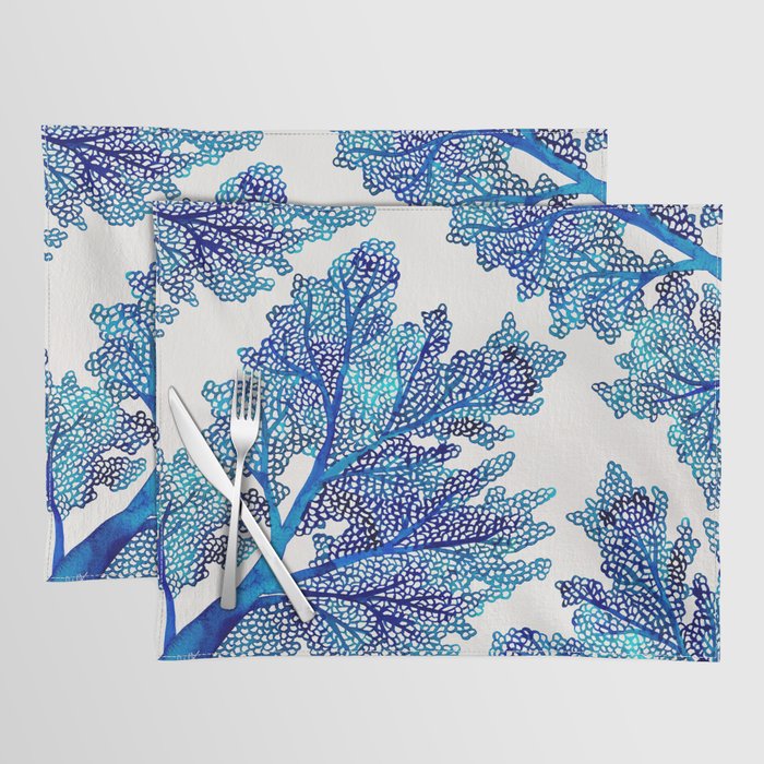 Sea Fan Coral - Blue OmbrÃ© Placemat Gallery Image 1