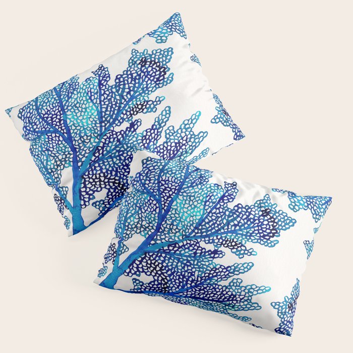Sea Fan Coral - Blue OmbrÃ© Pillow Sham Gallery Image 1