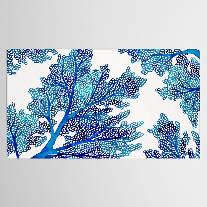 Sea Fan Coral - Blue OmbrÃ© Tablecloth Gallery Image 2