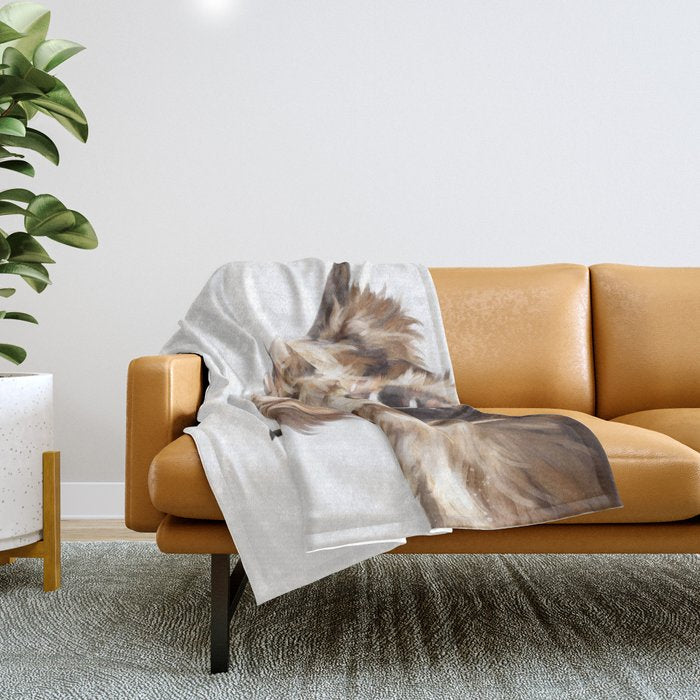 Sneaky Highland Cow Throw Blanket Gallery Image 1