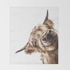 Sneaky Highland Cow Throw Blanket Gallery Image 2
