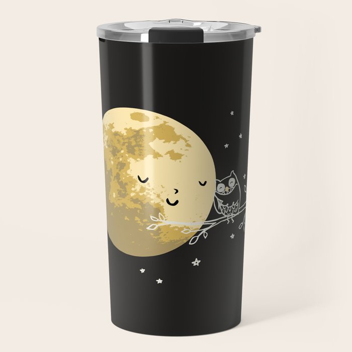 Owl and Moon Travel Mug Gallery Image 1