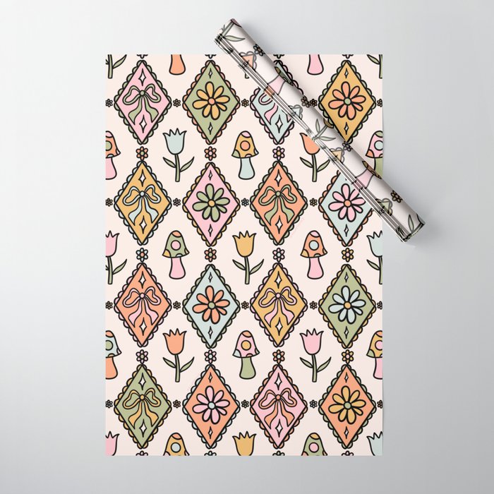 Spring Diamond Print Wrapping Paper Gallery Image 1