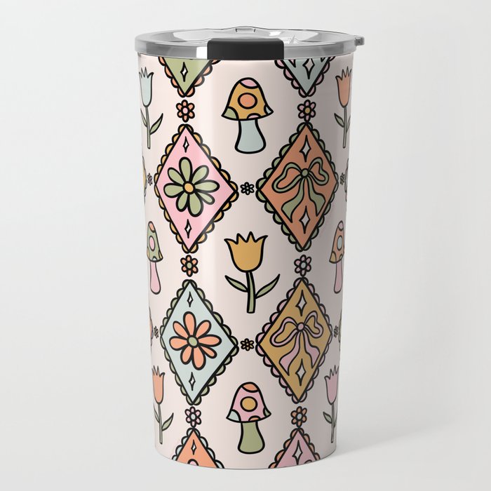 Spring Diamond Print Travel Mug Gallery Image 1