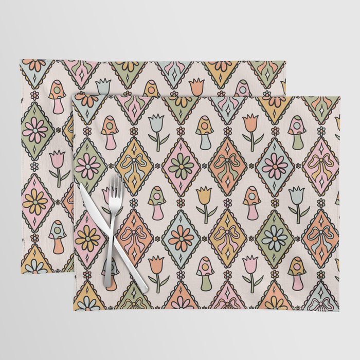 Spring Diamond Print Placemat Gallery Image 1