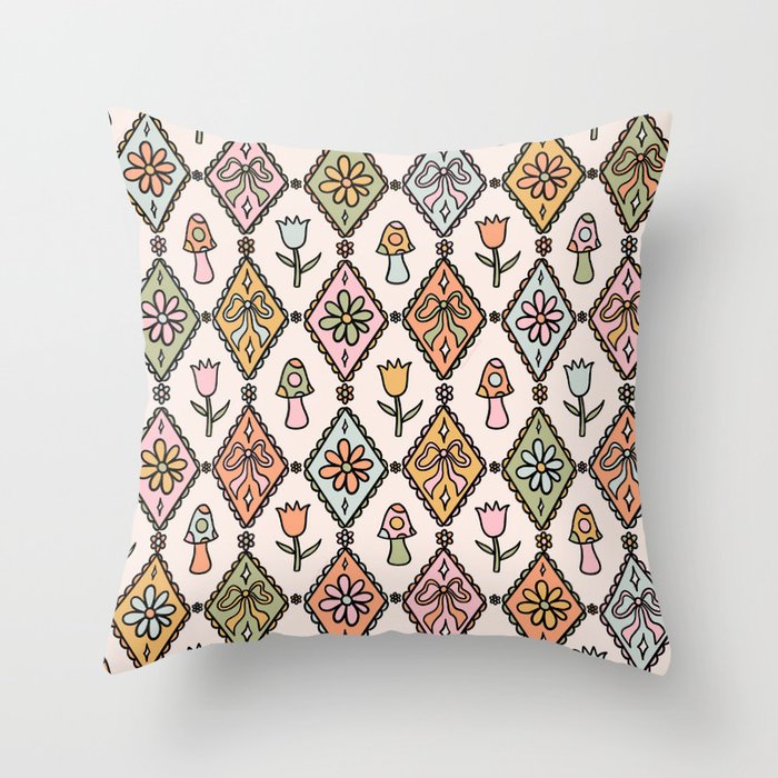 Spring Diamond Print Throw Pillow Gallery Image 6