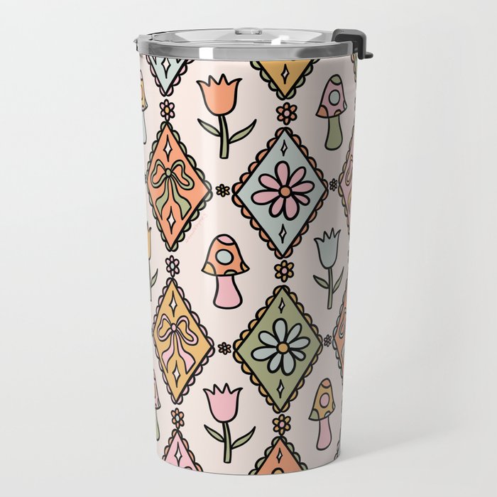 Spring Diamond Print Travel Mug Gallery Image 2
