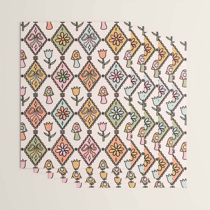 Spring Diamond Print Wrapping Paper Gallery Image 3