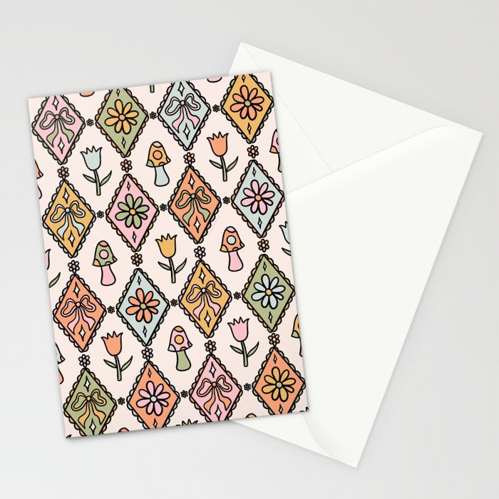Spring Diamond Print Stationery Card Gallery Image 2