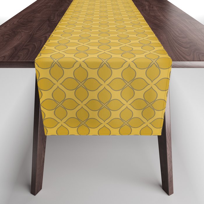 Golden Moroccan Floral Pattern Table Runner Gallery Image 1