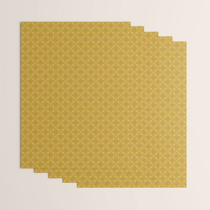 Golden Moroccan Floral Pattern Wrapping Paper Gallery Image 3