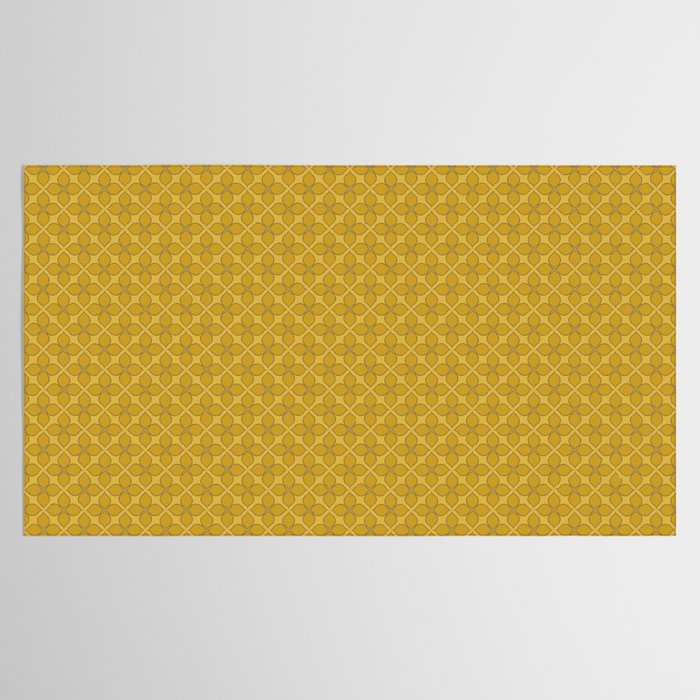 Golden Moroccan Floral Pattern Tablecloth Gallery Image 2