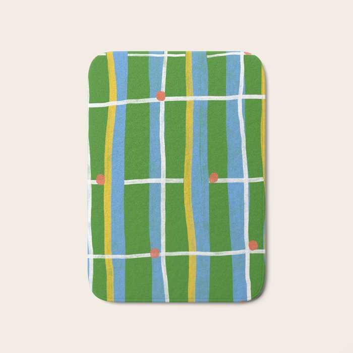 Green Plaid Bath Mat Gallery Image 1