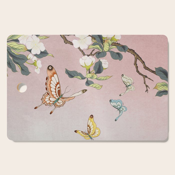 Butterflies and pear blossoms Cutting Board Gallery Image 1