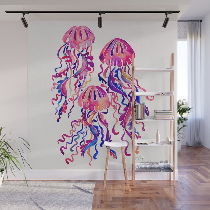 Jellyfish - Magenta Palette Wall Mural Gallery Image 1