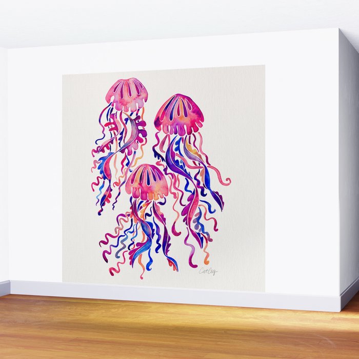 Jellyfish - Magenta Palette Wall Mural Gallery Image 2