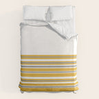 Perfectly Mustard Striped Color Block with White and Gray Duvet Cover Gallery Image 6