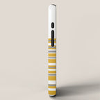 Perfectly Mustard Striped Color Block with White and Gray iPhone Case Gallery Image 2