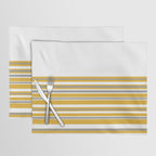 Perfectly Mustard Striped Color Block with White and Gray Placemat Gallery Image 1