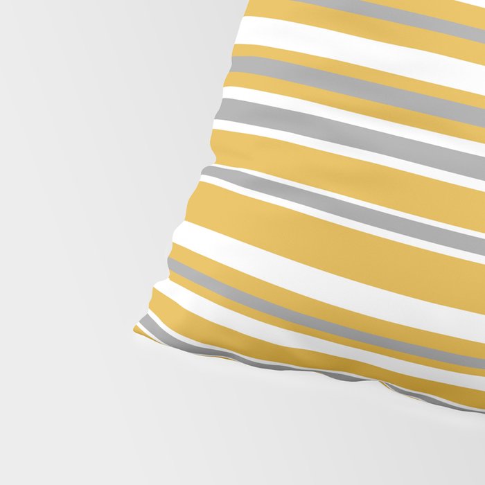 Perfectly Mustard Striped Color Block with White and Gray Pillow Sham Gallery Image 4