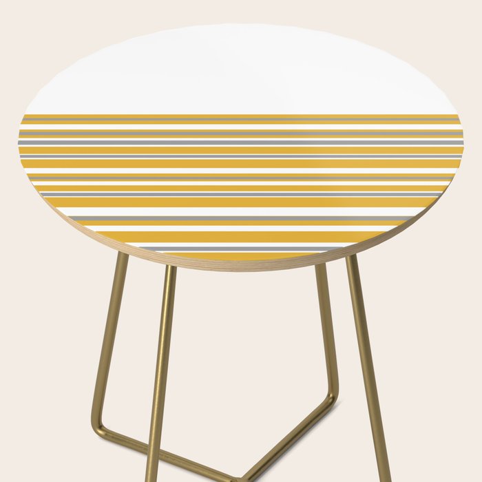 Perfectly Mustard Striped Color Block with White and Gray Side Table Gallery Image 2