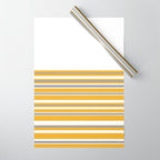 Perfectly Mustard Striped Color Block with White and Gray Wrapping Paper Gallery Image 1