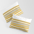 Perfectly Mustard Striped Color Block with White and Gray Pillow Sham Gallery Image 3