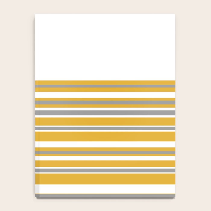 Perfectly Mustard Striped Color Block with White and Gray Notebook Gallery Image 4