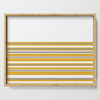 Perfectly Mustard Striped Color Block with White and Gray Serving Tray Gallery Image 1