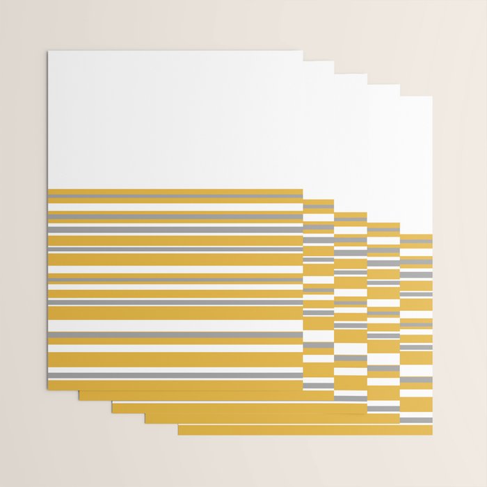 Perfectly Mustard Striped Color Block with White and Gray Wrapping Paper Gallery Image 3