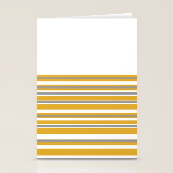 Perfectly Mustard Striped Color Block with White and Gray Stationery Card Gallery Image 2