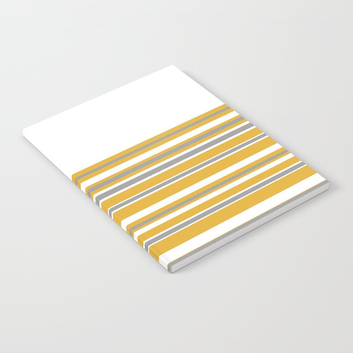 Perfectly Mustard Striped Color Block with White and Gray Notebook Gallery Image 2