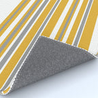 Perfectly Mustard Striped Color Block with White and Gray Rug Gallery Image 4
