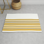 Perfectly Mustard Striped Color Block with White and Gray Rug Gallery Image 1