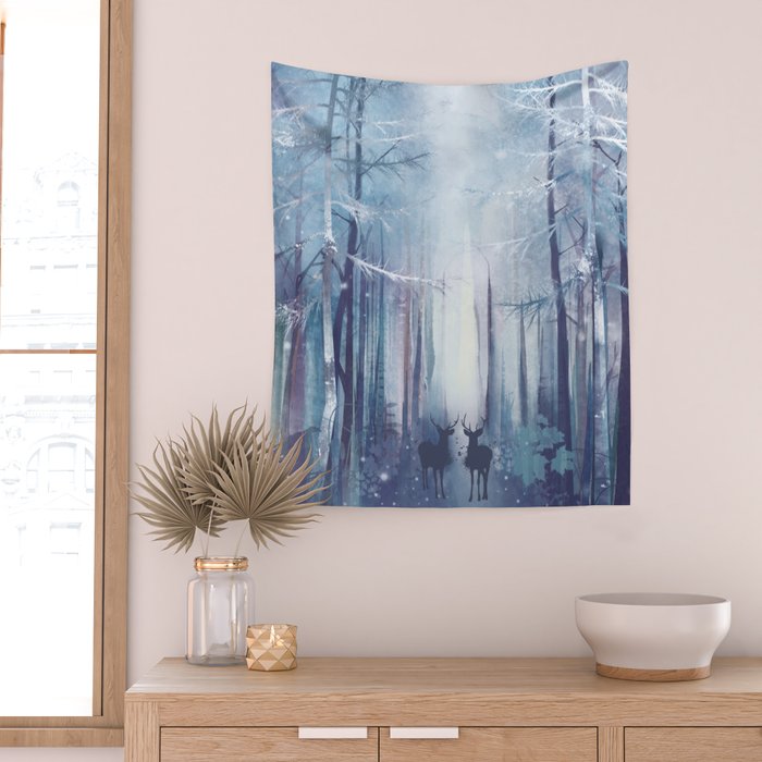 Under the tall forest trees I Wall Tapestry Gallery Image 2
