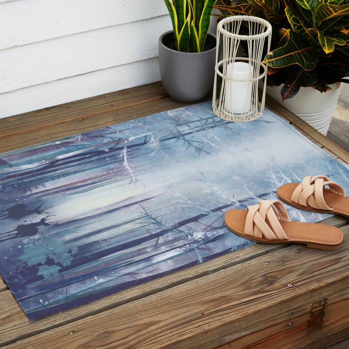 Under the tall forest trees I Outdoor Rug Gallery Image 2