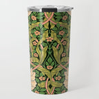 William Morris Pimpernel, green, William Morris floral design  Travel Mug Gallery Image 1
