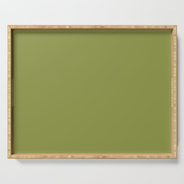 Olive Green Solid Color Serving Tray Gallery Image 1