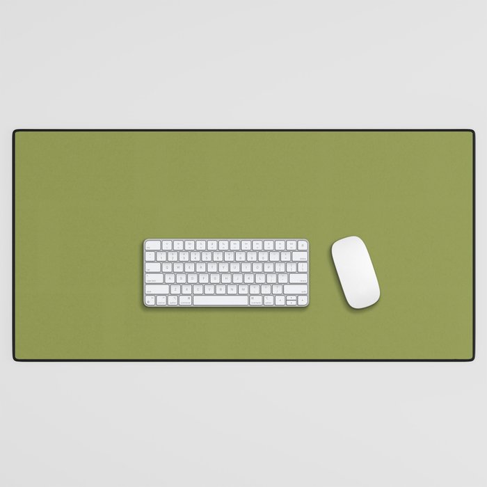 Olive Green Solid Color Desk Mat Gallery Image 1