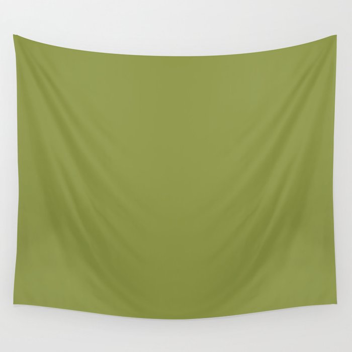 Olive Green Solid Color Wall Tapestry Gallery Image 4