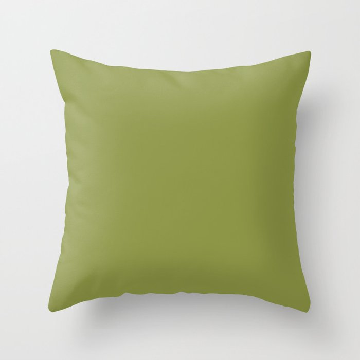 Olive Green Solid Color Throw Pillow Gallery Image 6