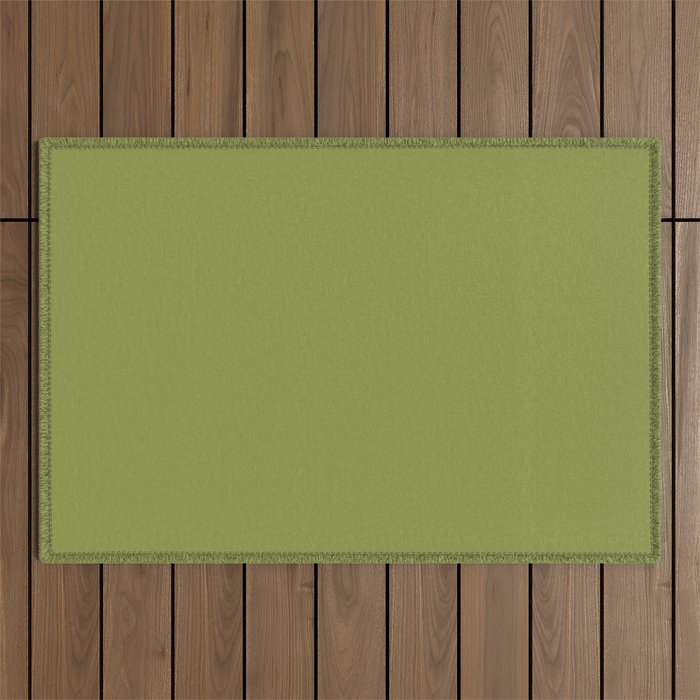 Olive Green Solid Color Outdoor Rug Gallery Image 1