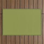 Olive Green Solid Color Outdoor Rug Gallery Image 1