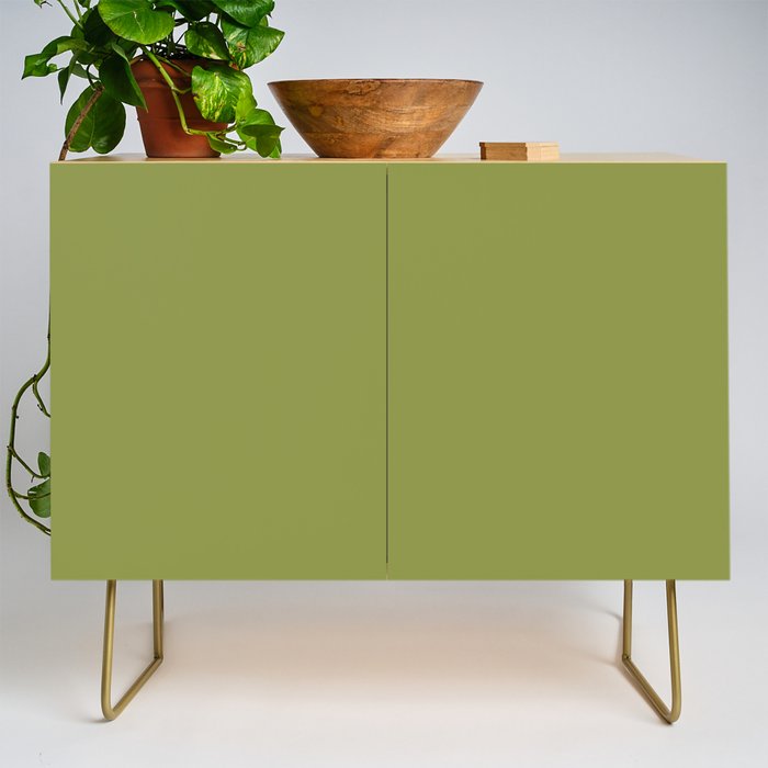 Olive Green Solid Color Credenza Gallery Image 1