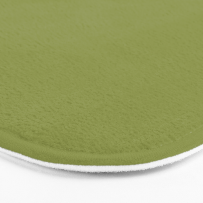Olive Green Solid Color Bath Mat Gallery Image 3