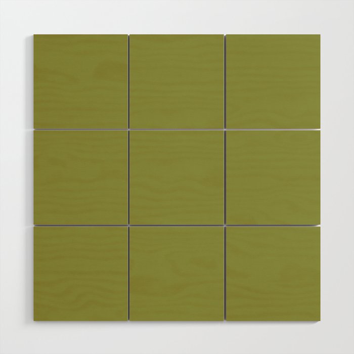 Olive Green Solid Color Wood Wall Art Gallery Image 1