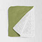 Olive Green Solid Color Throw Blanket Gallery Image 3