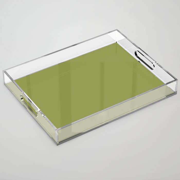 Olive Green Solid Color Acrylic Tray Gallery Image 1